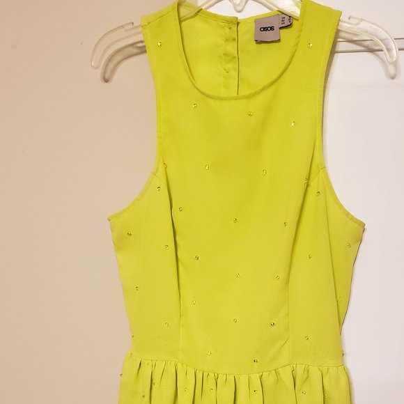 ASOS Lime Green Skater Skirt: US 6 - Picture 3 of 14